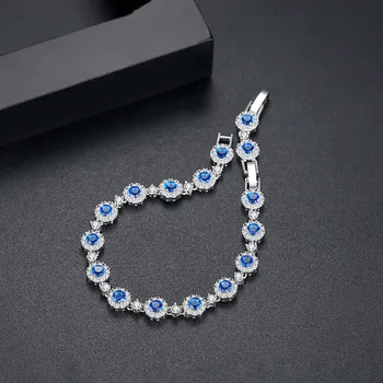 LUOTEEMI Krásný Design Geometrické Náramek pro Ženy Party Vynikající Bileklik CZ Luxusní Modré nebo Barevné Šperky, Vánoční Dárek