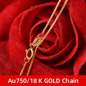 VÍLA Originální 18K Žluté Zlato Řetěz Jemné Šperky Skutečný au750 Náhrdelník s Přívěskem 40cm 45cm 80cm Wendding Párty Dárek Pro Ženy X312