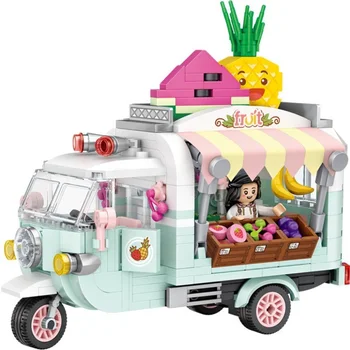 LOZ Bloky Jídlo, Auto Cihly Drink, Obchod, Model, Hamburger, Obchod, Hračky Pro Děti juguetes Food Truck Dívky Dárky 1737-1738