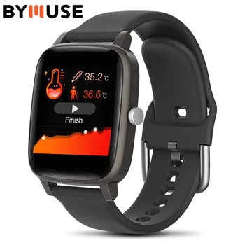 BYMUSE T98 Chytré Hodinky Muži 2020 Teplota, Krevní Tlak, Srdeční Frekvence Fitness Tracker Ženy, Bluetooth Smartwatch pro iOS, Android