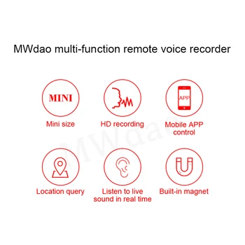 Voice recorder APP ovládání mini nahrávání, diktafon, micro audio zvuk digitální profesionální tajemství Lokátor GPS značky spy xixi