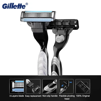 Gillette Mach 3 Břitva Holicí Strojek Pro Muže Holicí Stroj, Případě S Čepelí Pro Bezpečnost Tvář Oholit Kazety Pro Vousy Shavette