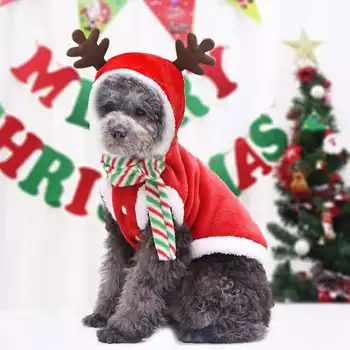 Srst Psa Psy Vánoční Oblečení Kostým Santa Claus Kostým Teplé Kočka Kabáty Vtipné Zimní Pet Pes, Rychlé Dodání