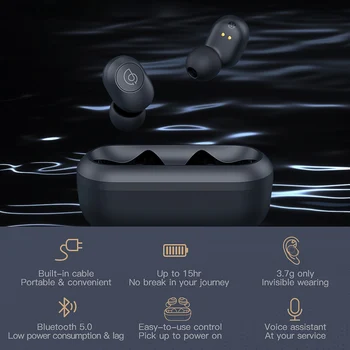 Haylou GT2 2S HD Stereo Bluetooth Sluchátka Automatické Párování Mini TWS Bezdrátových Sluchátek, Dotykové Ovládání, Herní Headset