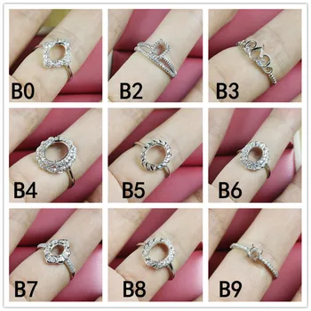 Módní šperky nastavení nastavitelný stříbrný 925 diy drahokam prsten base fingdings kvalitní precizní práce B