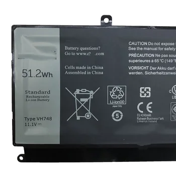 11.1 V 51.2 Wh VH748 Nové originální baterie notebooku pro Dell Vostro 5460 V5460D-1308 5470 5470D-13280 V5470 V5480 V5560 série