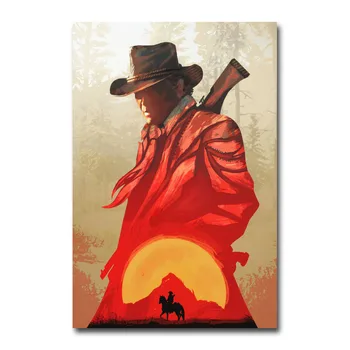Red Dead Redemption 2 Herní Plátno Plakát Wall Art Print Obraz 20x30 60x90cm Tapety, Dekorativní Nástěnné obrázky pro Obývací Pokoj