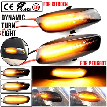 2ks Dynamické LED Boční Obrysové Světlo 12V, Tekoucí směrové Světlo Blinkr Pro Citroen C3 C4 C5 DS3 DS4 pro Peugeot 207 308 3008