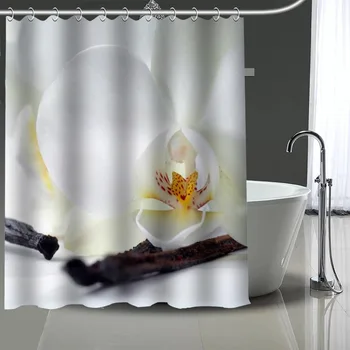 Hot Prodej Orchidejí Vlastní Vzor Polyester Vana závěs Vodotěsné Sprchový závěs DIY Vana Obrazovka Tištěný Závěs pro Koupelny