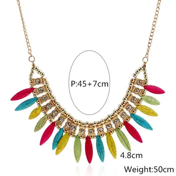 Český národní styl costom prohlášení přívěsek řetěz náhrdelník západní módní žena kostým náhrdelník s 6 barev