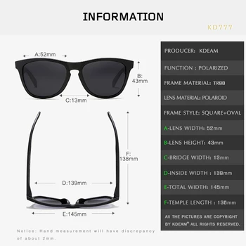 KDEAM Trend-nastavení TR90 Brýle Muži Polarizované Široký rozsah Barev, Sluneční Brýle Sport Luxusní Unisex Rám S Kolekce Box