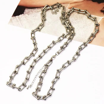 5 Pramen Bílý náhrdelník, ručně vyráběné šperky náhrdelník tvaru U Dlouhý náhrdelník dárek pro lady Punk styl Hip pop šperky dárek 9767