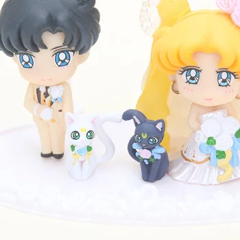 Anime Sailor Moon 25. Výročí Docela Guardian Šťastný Svatební Sailor Moon Mamoru Chiba PVC Akční Obrázek Model Hračky Panenka 6cm