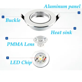 4KS 1W 3W Stmívatelné Zapuštěné Mini Reflektor Lampa Stropní LED Downlight Stropní Světlo Pro Pult Vitrína Indoorlights