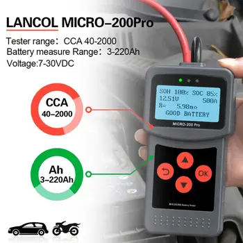 MICRO-200PRO Automobilové Baterie Tester Kapacity Digitální Auto Zatížení Vypouštění Systému Analyzer Auto Truck Motocykl Opravy