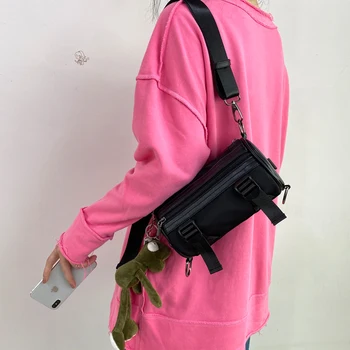 2020 Nové Japonské Harajuku Funkce Válce Batoh Ženy Korejské Divoké Messenger Bag Student Nástrojové Dark Wind Ins Příliv Bungee Bag