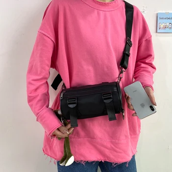 2020 Nové Japonské Harajuku Funkce Válce Batoh Ženy Korejské Divoké Messenger Bag Student Nástrojové Dark Wind Ins Příliv Bungee Bag