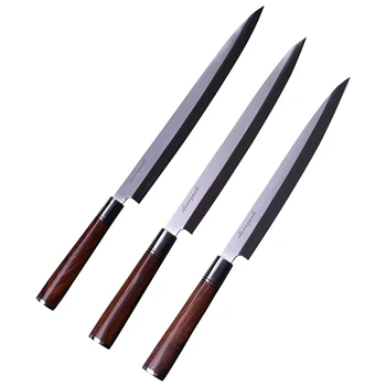 Japonské sashimi nůž Yanagiba Filetování Nože Sushi dovoz Německo 1.4116 oceli s dřevěnou rukojetí v dárkové krabičce 10