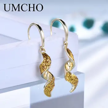 UMCHO Atraktivní 925 Zlatými Flitry Náušnice pro Ženy Oslavu Výročí Dárky Jemné Šperky Dekorace