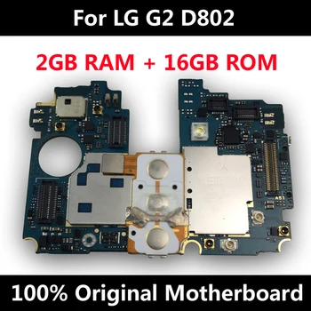 Originální základní Deska Pro LG G2 D802 16GB Unlocked základní Deska S Plnou Čipy Android OS Nainstalován Plně Funkční Logiky Deska