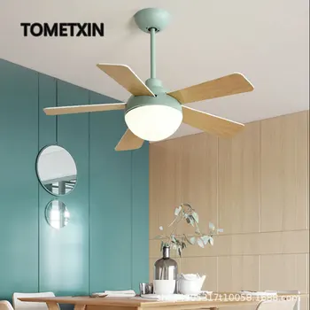 Nordic ventilátor lampa obývací pokoj jídelna pokoj ložnice kuchyně dětský pokoj macarons stropní svítidla s fanoušky frekvenční konverze