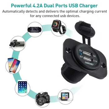 12-24V Dual USB Digitální Nabíječka do Auta 3.1 A Lehké Hliníkové slitiny LED Adaptér pro iOS telefon digitální zařízení