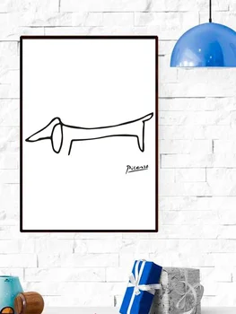 Pablo Picasso Jezevčík Pes Tisk Plátně Abstraktní Zvířat Minimalistické Umění Zdi Dětský Pokoj Baru, Kanceláře, Domova, Bez Rámu
