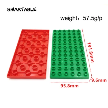 Smartable Nová Velká Deska 6x12 Stavební Bloky Součástí Kompatibilní Všechny Značky Duplo Kreativní Hračky Pro Děti Nízkého Věku, Dárek 5ks/Set