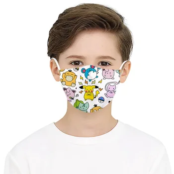 1 KS Kreslený Vzor Kluk Maska 3D Děti, Obličej, Ústa Masky Omyvatelným Opakovaně použitelné Anti-prach Kreslený Chlapec, Dívka, Maska s 2 Filtry