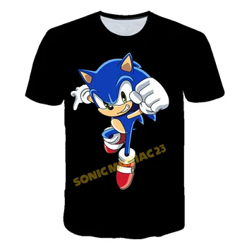 Ležérní Sonic the Hedgehog Děti T-shirt Kreslený 3D Dítě Chlapec Dívka Roku 2020 v Létě T-shirt Módní Prodyšný materiál dětského oblečení