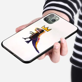 Jean Michel Pouliční graffiti dinosaurus měkké silikonové skla telefon pouzdro Pro iPhone SE 6 6s 7 8 Plus X XR XS 11 Pro max.