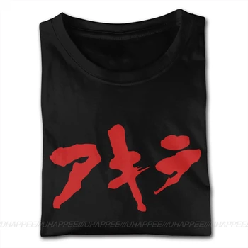 Roztomilý Akira Japonské Kanji Logo Košile pro Muže Zakázku Krátký Rukáv Čisté Bavlny Černé Posádky Krku Košile