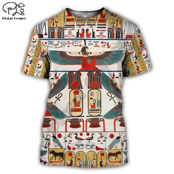 PLstar CosmosHorus Starověký Egyptský Bůh Horus Eye of Egypt Faraon Anubis tvář 3dPrint T-shirt Muži/Ženy Unisex Streetwear S-7