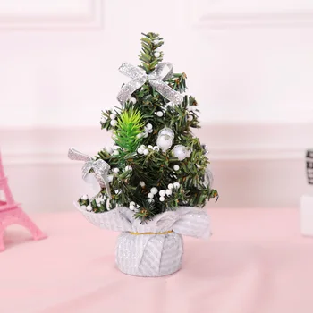 2021 Nové mini malý Vánoční stromek malý Vánoční stromek, Vánoční stolní dekorace, povlečení malý strom světlé hadříkem malý strom