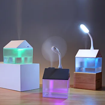 3 v 1 Mini Domu Zvlhčovač Vzduchu USB Ultrazvukový Aroma Difuzér Pronájem Mist Maker s Romantické LED Noční Lampa pro Domácí Umidificador