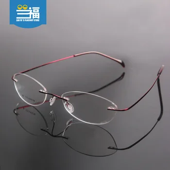 Ultralehký titan bez obrouček brýlí rám žena optické brýle flexibilní brýle, brýlové obruby lunetě femme prostý