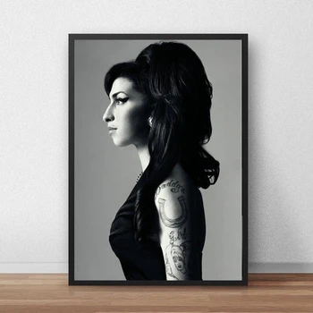 Plátno Tisků Amy Winehouse Nástěnné Malby, Umění Černé a Bílé Plakát Modulární Zpěvák Hvězda Obrázky Pro Ložnice Domácí Dekor Rámu