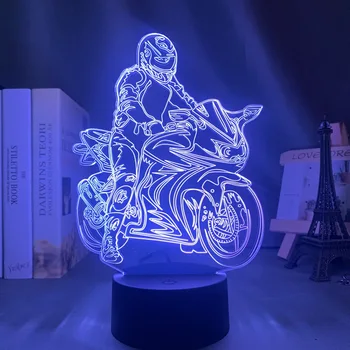 3D Lampa Motocyklový Závodník Jonathan Rea Akční Obrázek Noční světlo pro Domácí Pokoj Dekorace Cool Fanoušky Dárek Led Noční Světlo