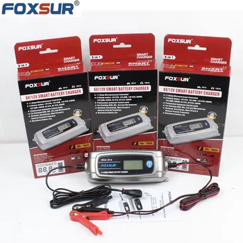 FOXSUR 6V 12V 11-fázi s LCD displejem Auto Nabíječka Olovo-Kyselina, Dobíjecí Baterie s Automatickou Inteligentní Pulzní Nabíječka