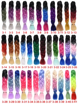 Háčkování Pletení vlasy 24 palců Jumbo Rozšíření Syntetické Cop Prodlužování Vlasů Pro Ženy Ombre Dva Tón Barvy barevné vlasy knoty