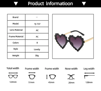 Milé Děti, sluneční Brýle 2020 Móda ve Tvaru Srdce Roztomilý UV400 Značky Návrhář Plastový Rám Brýle Baby Dívky Sluneční Brýle