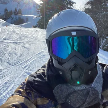 Pánské Dámské Lyžařské Snowboardové Masky Skútr Lyžařské Brýle Větruvzdorná Motocross UV Ochrana Motocyklu Brýle s Úst Filtr