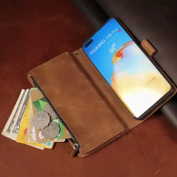 Luxusní Kožená Peněženka Pro LG G8 ThinQ/G820N/G820M Případě Magnetické Zip Peněženka Mobilní Retro Peněženka Flip Karty Stojan Kryt LeatherV