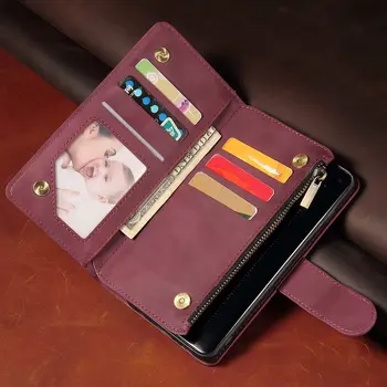 Luxusní Kožená Peněženka Pro LG G8 ThinQ/G820N/G820M Případě Magnetické Zip Peněženka Mobilní Retro Peněženka Flip Karty Stojan Kryt LeatherV