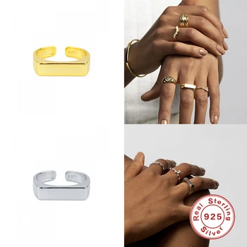 GS 925 Sterling Silver Prstenů Minimalistický Styl Anillos Zlaté Prsteny Pro Ženy Luxusní Jemné Šperky, Snubní Prsteny Bijoux Bague