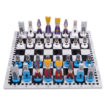 Dřevěné Šachy dětské Dárky Karikatura Modelování Šachy Hračky