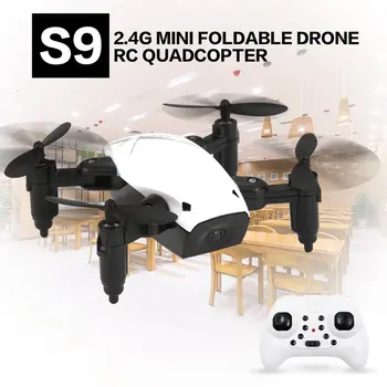 2.4 G Mini RC Drone S9 Žádná Kamera Skládací Vrtulník se Světlem nadmořské Výšky Podržte Bezhlavý H/L Speed Spínač Dálkové Ovládání Quadcopter
