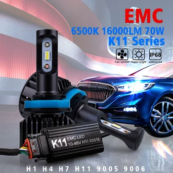 HLXG Mini h7 led 16000lm Auto Světla H1 H11 H4 LED HB3/9005 HB4/9006 Žárovky Anti-EMC Rádio FM Žádné Blikání 6500K Auto Lampa Světlo