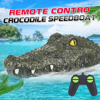2.4 G Elektrické RC Člun Simulační Krokodýli Vedoucí Závodní Loď Parodie Vtipy Zajímavé Žert Člun Zajímavé Hračky pro Děti