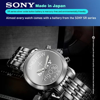 100ks Sony Originální 377 SR626SW SR626 AG4 1.55 V, Silver Oxide Hodinky Baterie SR626SW 377 Tlačítko Coin Cell MADE IN JAPAN